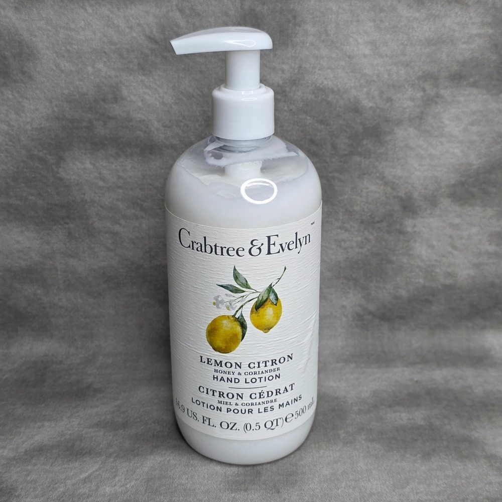 Crabtree & Evelyn Lemon Citron Hand Lotion w/Honey & Coriander 16.9 fl oz